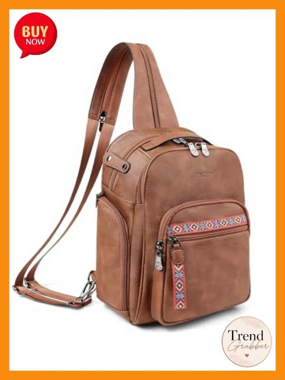 Convertible Sling Backpack Crossbody Purse Anti Theft Travel Daypack Faux